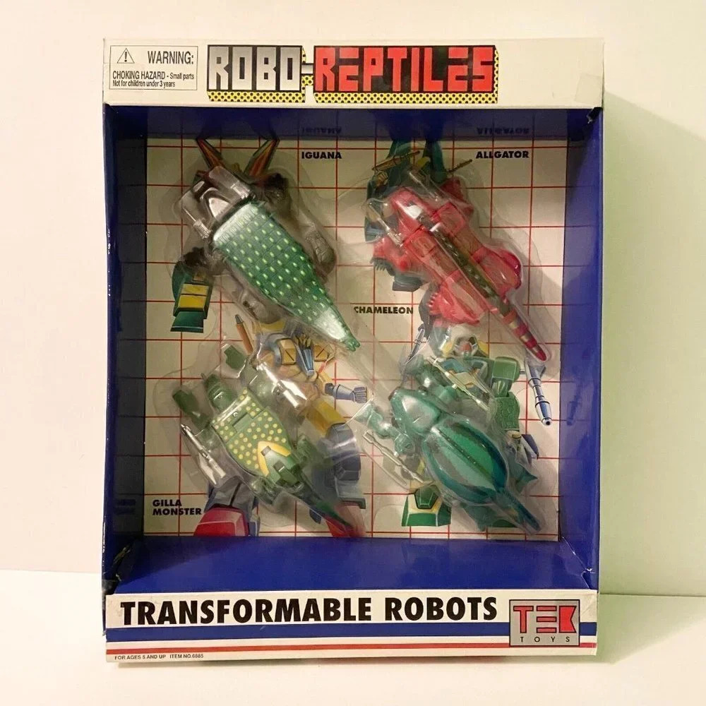 Vintage 90s Tek Toys Robo Reptiles Transformable Robots Gilla Monster Iguana